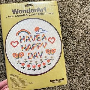 “Have a Happy Day” 7inch Counted Cross Stitch Hoop